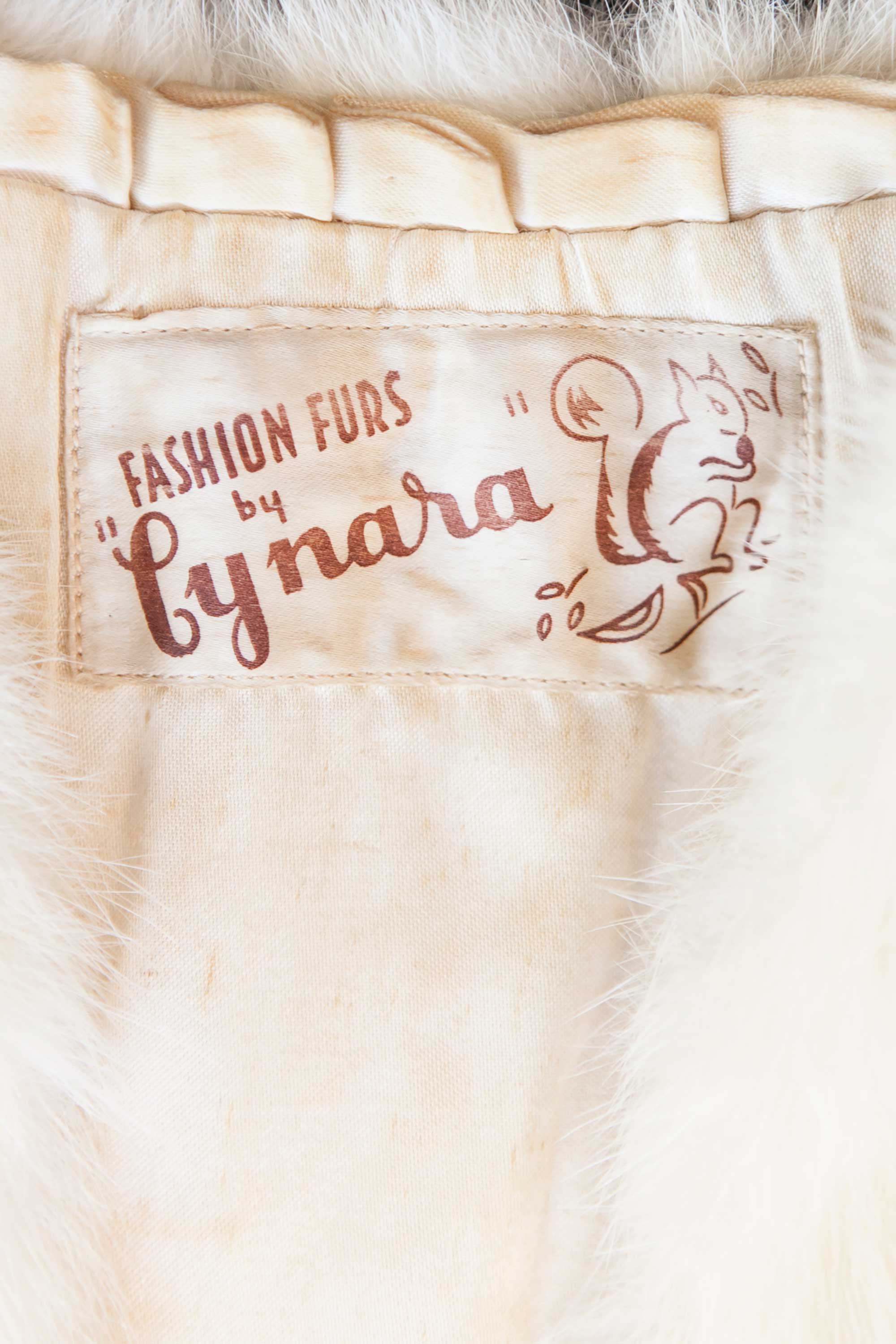 Green evening dress & fur jacket