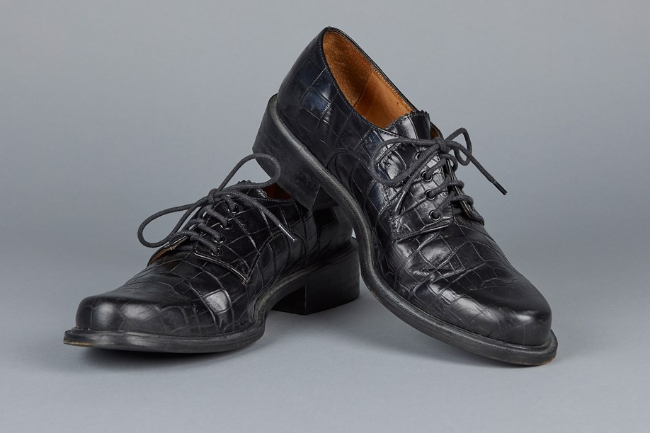 Minnie Cooper black crocodile printed leather derby shoes, 2010s image item